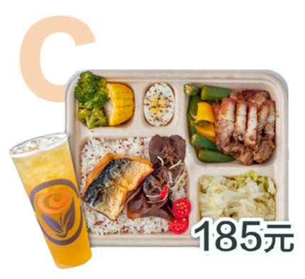 C「東瀛幸福雙拼」鹹豬肉+烤鯖魚